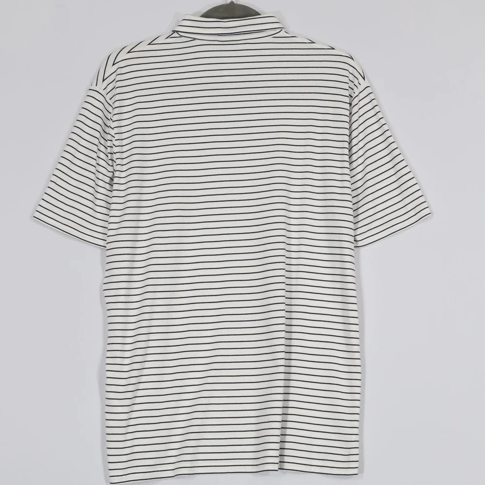 Polo Ralph Lauren Classic Fit Mesh Polo Shirt Men XL White Navy Striped $118NWOT